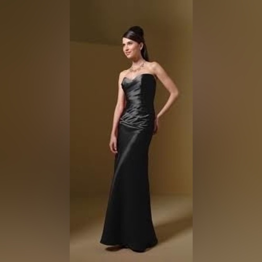 Alfred Angelo black Satin Gown - Size 8 - style 7041 - NWT